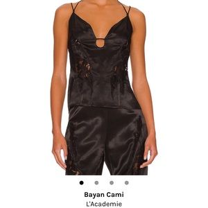 L’Academie Black Silk Sleeveless Top with Cutout Detailing - NEVER WORN